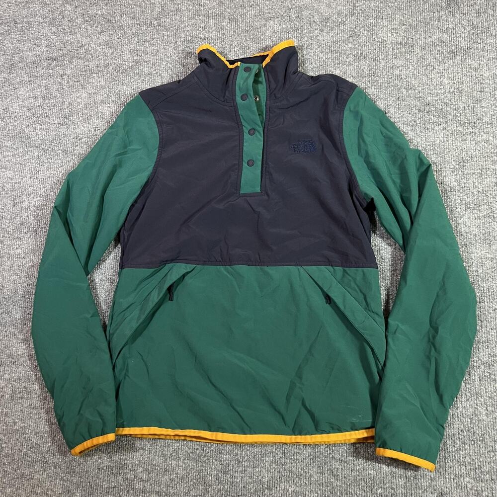 The North Face Jacket Womens XS Green Anorak Snap Front Lined Pockets Outdoor